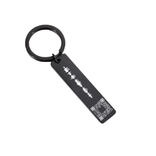 Llavero personalizado con código QR y onda de sonido, llavero personalizado con código QR escaneable con audio, regalo personalizado grabado con grabación de voz, regalo musical