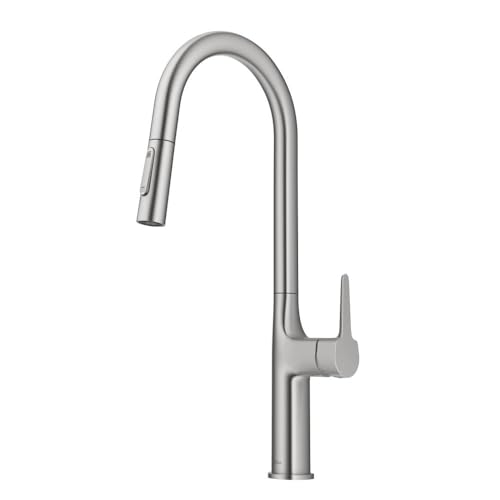 KRAUS Oletto Tall Modern Pull-Down Single Handle Kitchen Faucet in Spot Free Stainless Steel, KPF-3101SFS by Kraus - Used condition - CA$126.90