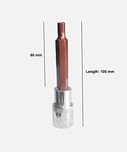 Image of CRV 1 /2 inch Drive 6MM Allen Hex Bit Socket, Heavy Duty use, Workshop, Garages, Chrome Vanadium Steel, Rust Free Hardened and Tempered, Anti-Slip & Anti-Corrosion properties