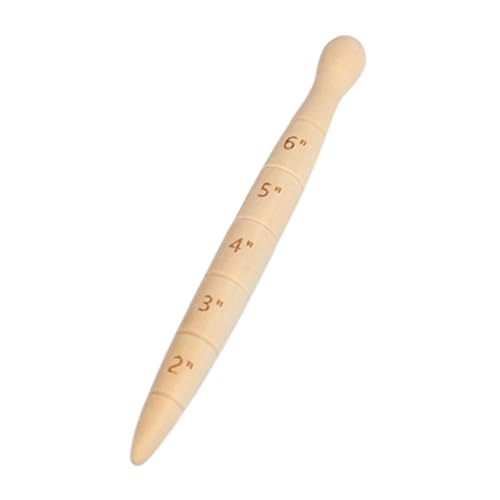 Bothyi Wooden Seed Dibber with Measurement Handheld Save Time Ergonomic Round Handle Quick Efficient Seed Planter Tool Tapered Gauge