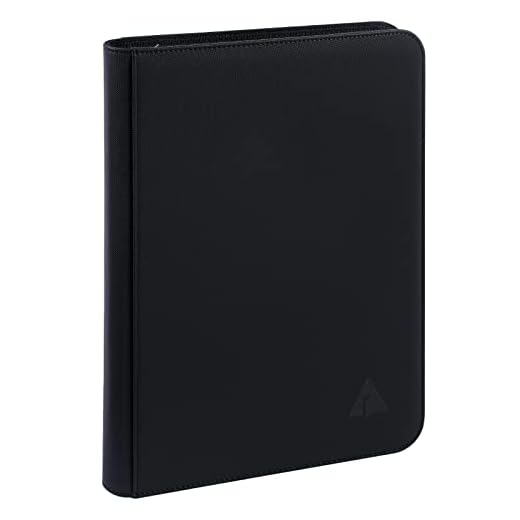 Rayvol Premium 500+ Pockets Card Binder, 9-Pocket Ringless Trading Card Album Folder - Side Loading UltraSonic-9504 Tech Zip Binder for TCG -Black