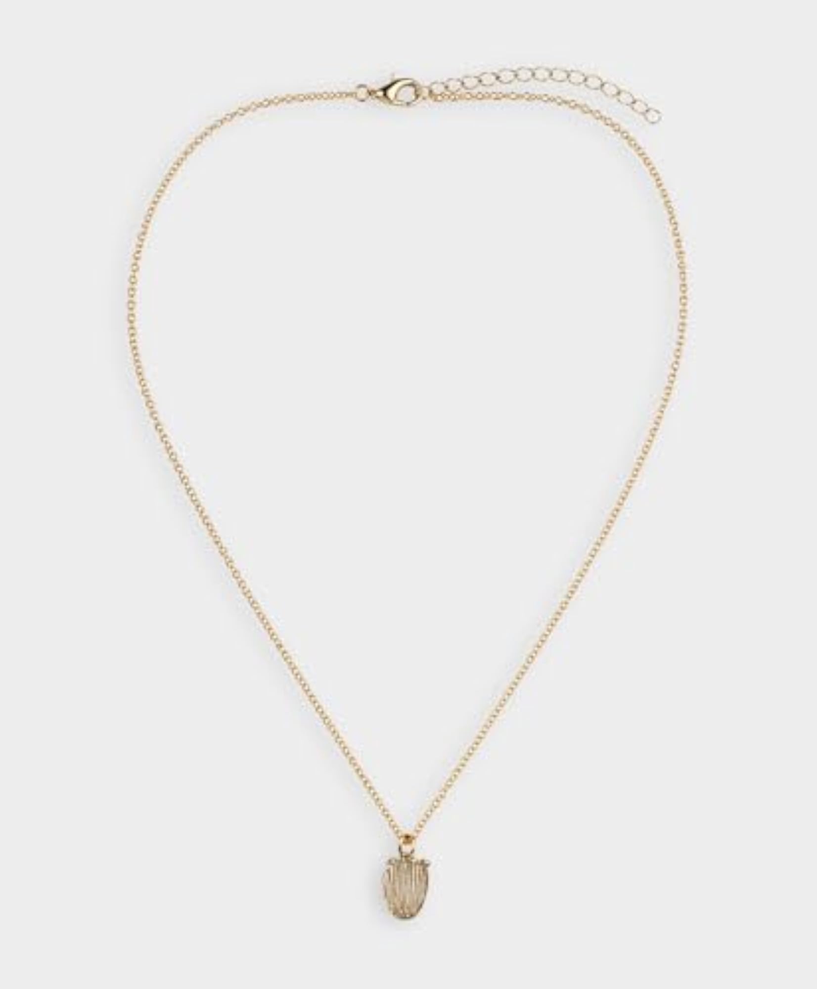 Gold Fruit Necklace with 3 Changeable Pendants, Multicolor
