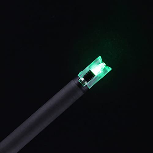 Deepower Crossbow Lighted Nock With On/Off Switch 4 Pack With .285”/.297”/.300”/.305” Bushings Led Nock Universal Fit For Bolts (Green) #TOP4