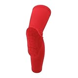 Gyrodymix Kniebandage, atmungsaktiver Knieschutz mit Stoßdämpfung, Unisex-Kompressionsstrumpf für Laufen, Fußball, Größe M, Rot