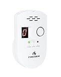 Firlarm - Detector de Fugas, Alarma de Gas LPG/Gas Natural/Ciudad, Monitor de Gas metano propano butano