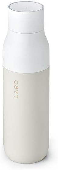 LARQ Bottle PureVis 17 oz - Self-Cleaning and Insulated Stainless Steel Water Bottle with UV Water Purifier and Award-winning Design | Reusable & Travel Friendly, Granite White