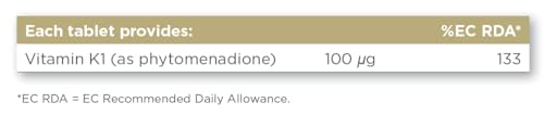 Solgar Vitamin K1 (Phytomenadione) 100 µg Tablets - Pack of 100 - Supports the Liver - For Healthy Bones - Vegan, Gluten Free and Kosher - Image 3