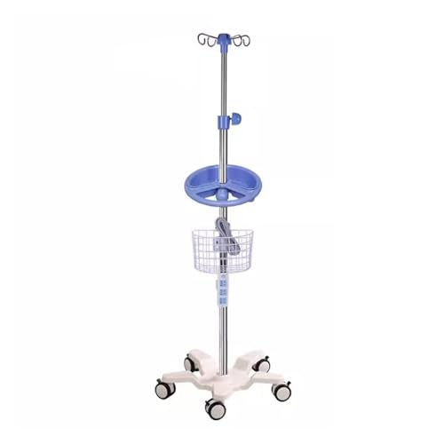 Perfuseur mobile avec roulettes réglable pour éviter les chutes de flacons de soins