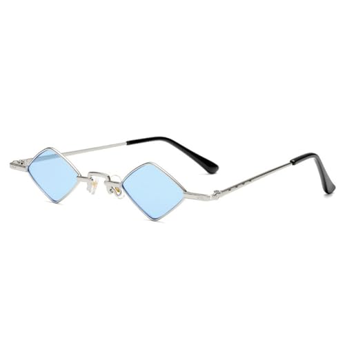 Lunettes de soleil carrées en métal vintage pour femme style rétro punk avec protection UV400