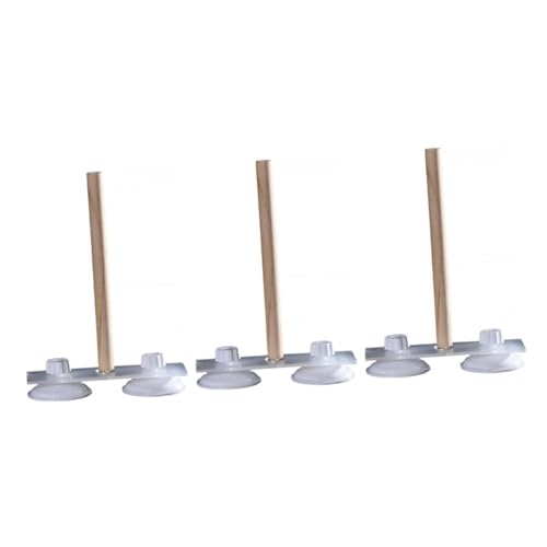 DOITOOL 3pcs Parrot Shower Rack Cup Portable Pine Material Stand for Birds for Outdoor Use Exercise and Training Activities
