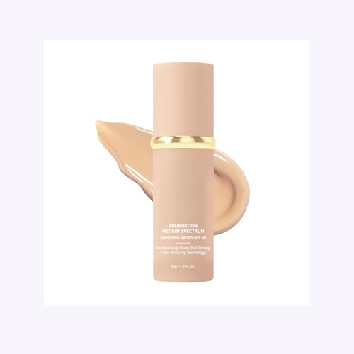 Base Maquillaje Foundation 4 En 1, Protector Solar SPF50+, Fundación De Cobertura Completa, Durable, Impermeable, Adecuado Para Todos Los Tipos De Piel De Maquillaje (#1, 40g)