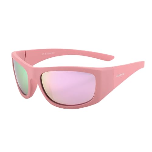 ZENOTTIC Polarized Sunglasses for Men Sport: UV400 Protection Wrap Around Womens Shades - Unisex Frame for Driving Fishing - Trendy Sun Glasses for Outdoor Pink