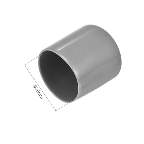 Image of uxcell 4pcs Rubber End Caps 38mm ID Vinyl Round End Cap Cover Screw Thread Protectors Light Gray, 40mm Height