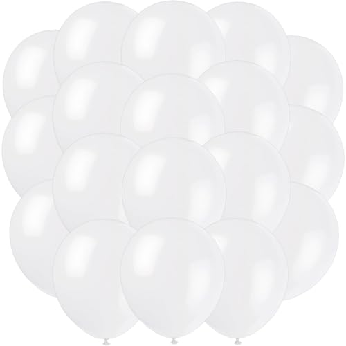 Snow White Latex Balloons, 9" (20-Pack) - Premium-Quality & Vibrant Party Decorations, Perfect for Any Celebration