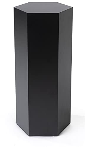 Displays2go Hexagon Riser Pedestal, Laminate, 30-inch Tall - Black (SMHEXPD30BLK)