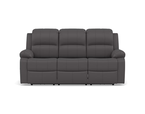 Bestmobilier - Armand - Canapé 3 Places Relax électrique en Simili, Gris