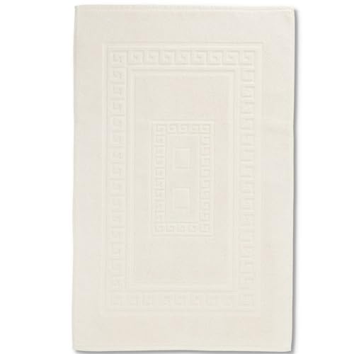 Casatessile Tapis de Bain éponge 60 x 120 cm Torino Tapis de Salle de Bain Absorbant en Coton, Tapis de Salle de Bain sans antidérapant - Panna