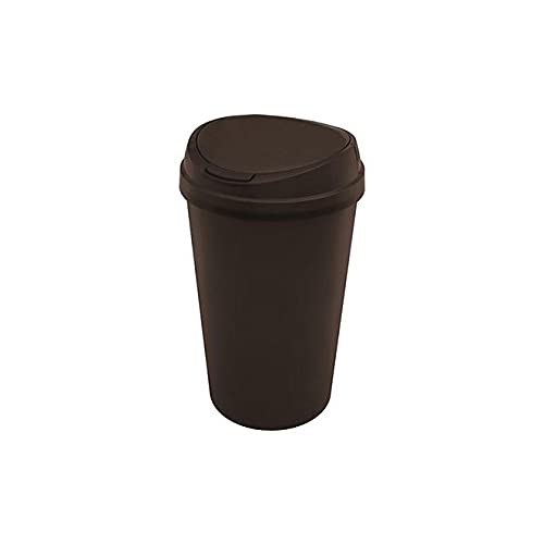 Easy Shopping TOUCH BIN 45L 45 Litre Black Colour Home Garden Office School Kitchen Top Bin Removable Lid (White)