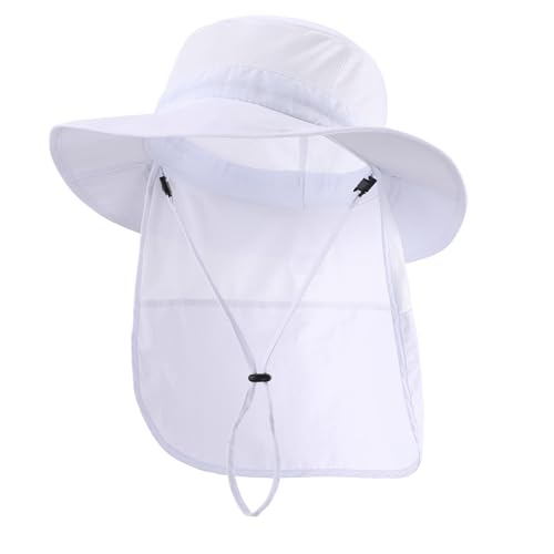 Image of Home Prefer UPF50+ Kids Girls Boys Sun Hat Wide Brim Fishing Hat with Neck Flap Adventure Beach Safari Sun Protection Cap