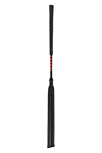 Cravache jockey rouge et noir avec poignée grip antiglisse