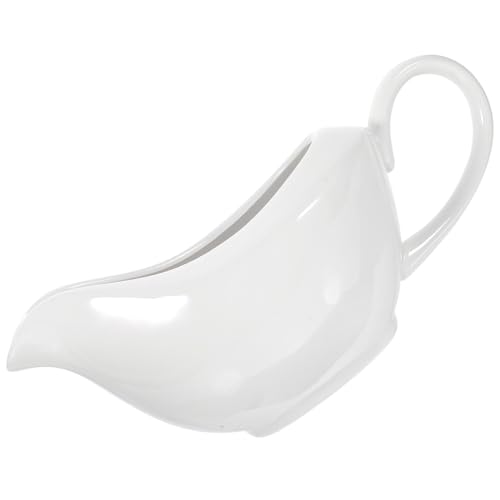SOLUSTRE Ceramic Gravy Boat with Convenient Pour Spout Sauce Container for Dripless Serving for Home Restaurants and Catering Elegant Design for Sauces and Dressings