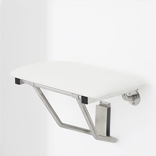 Seachrome 28" Wall Mount White Padded Folding Shower Bench Seat For Inside Shower #TOP3