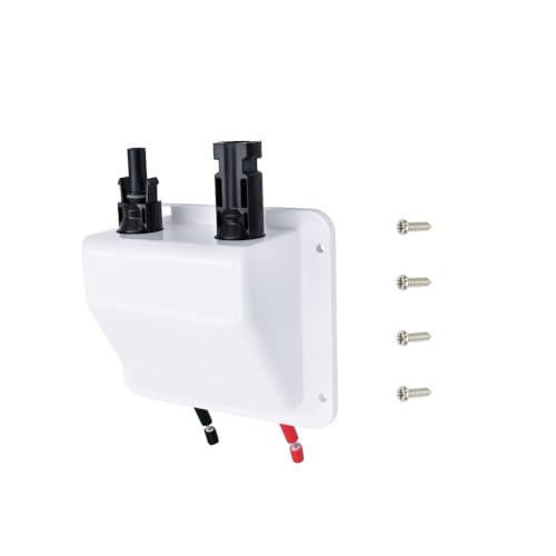 Solar Doppel Kabeldurchführung mit 6mm2 10cm Kabel und Solarpanel Steckverbinder, UV-Beständigkeit, IP68 Wasserdicht Dachdurchführung Gehäuse für Wohnmobil, Boote, PV-anlage und Camper(Weiß)