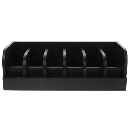 Caja de cinturones de bambú de 6 divisiones creativo organizador negro de MAGICLULU