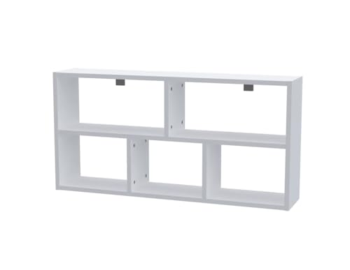Bracia Mebelek Wandregal Weiß Holz - Bücherregal Wand - Regale für Wände - Wohnzimmer Regal