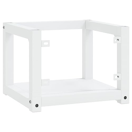 Soporte para lavabo de pared blanco: base de hierro resistente para aseos pequeños 6