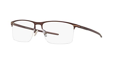 Oakley Men\'s Ox5140 Tie Bar 0.5 Rectangular Prescription Eyeglass Frames, Satin Corten/Demo Lens, 54 mm