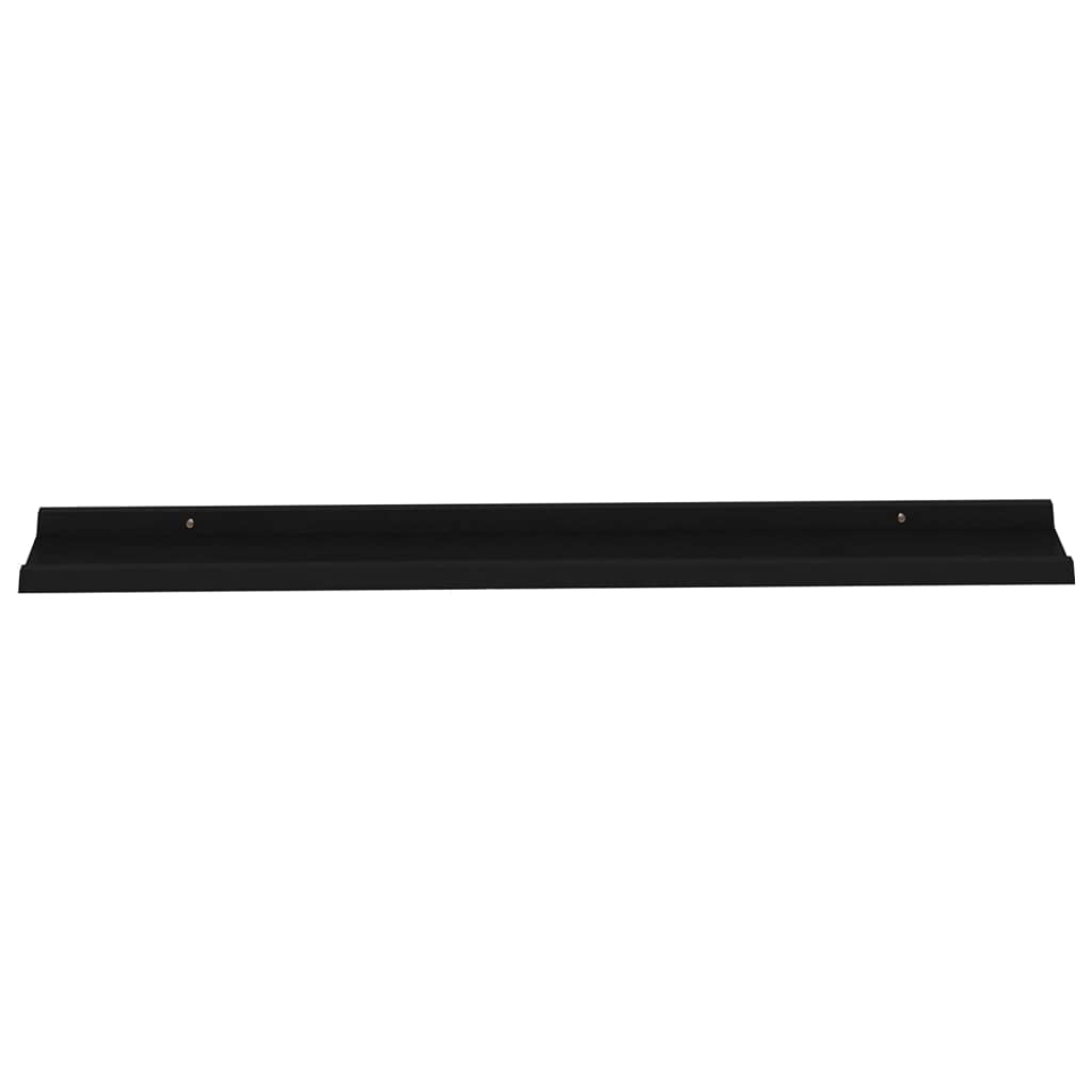 Wandregal Schwarz 115x9x3 cm aus MDF Schweberegal für Wohnzimmer Küche und Bad mit 5kg Tragkraft Dekoratives Wandboard