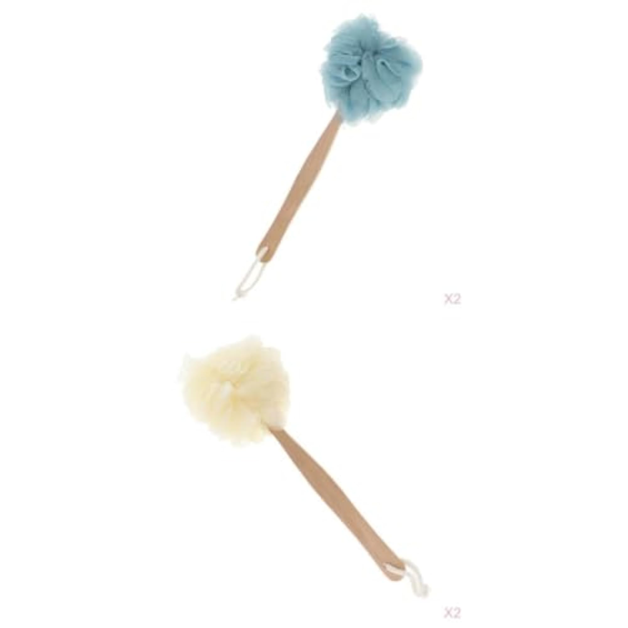 4 Pcs Long Handle Shower Puff Pouf Sponge Exfoliating