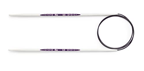 PRYM Rundstricknadel, ergonomisches Design/Nadeln, Kunststoff, Mehrfarbig, 3,5 mm, 60 cm Länge, Alabasterweiß