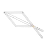 Mesure précise des angles : Le rapporteur multifonctionnel en acier inoxydable allie robustesse et précision, facilitant la prise d'angles pour projets de menuiserie et carrelage, des découpes ajustées et travail soigné.