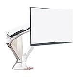 Bras pour moniteurs Support d\'écran LCD LED Double 22-32 Pouces en Alliage d\'aluminium F195A avec Bras à Ressort à gaz et 2 Ports USB(White)