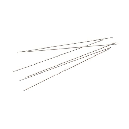 Pony Beading Needles, Size 11, Pack Of 6, 4.5 Inches, Made In India, Use For Loom Weaving Beadwork, Off-Loom Stitching And Jewelry Making With Seed Beads #TOP6