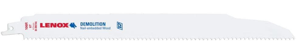 Lenox Tools 20500106R - 304 mm 6 tpi alternativo bimetálicahoja de sierra para la demolición (paquete de 2)