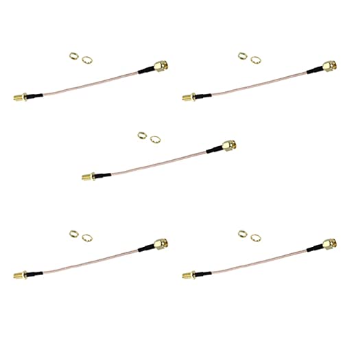 HWIREUIGT 6 conectores SMA macho a SMA hembra, conector RG316, cable coaxial, 15 cm