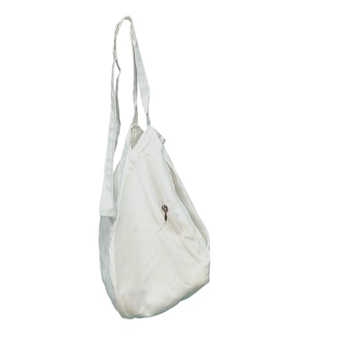 Image of Premium Cotton Jaap Mala Bag with Zipper Pocket & Shoulder Strap | Soft Fabric Chanting Bag for Meditation, Japa & Bhakti Use | (Available in White, Peach & Yellow)