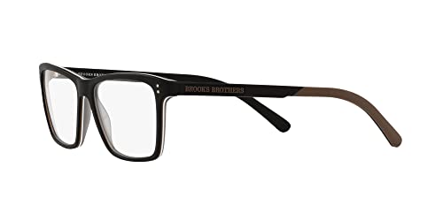 Brooks Brothers Men's Bb2048 Rectangular Prescription Eyewear Frames, Black Laminate/Demo Lens, 54 Mm #TOP2