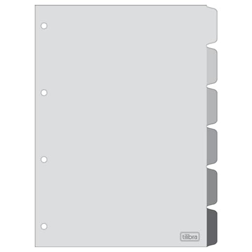 Tilibra - Divisórias Académie Cinza com 6 divisórias