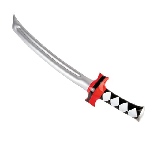 Fun Express Inflatable Ninja Samurai Sword with Red Cross Guard- 6" x 28" Vinyl Favor Toys - Karate Birthday Party Supplies for Girls and Boys - 12 Pieces