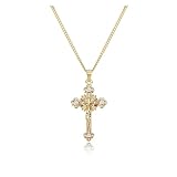 LIALTAOYA Collar de mujer con colgante de circonita cruzada retro, chapado en oro de 18 quilates, corazón de mariposa Y2K, regalo de joyería navideña(N00124G15)