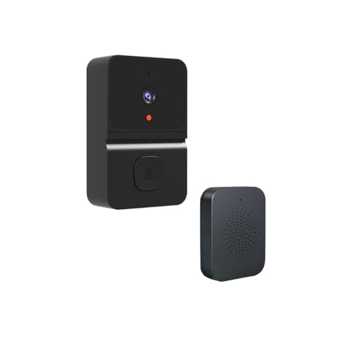 TIEOAXFT Timbre inalámbrico WiFi, Almacenamiento Gratuito en la Nube, Visor Visual, videoportero en Espera de Larga duración(Black)