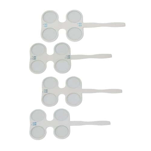 Optometry Plastic Flip Trial Lens Set - 4 Pcs (±0.50, ±1.00, ±1.50, ±2.00) with Optical Flipper, US Stock