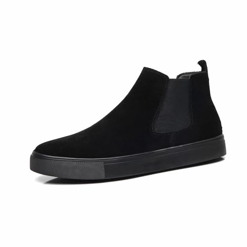 Bottines Chelsea en cuir véritable homme MANLADUO noir taille 40 EU style British