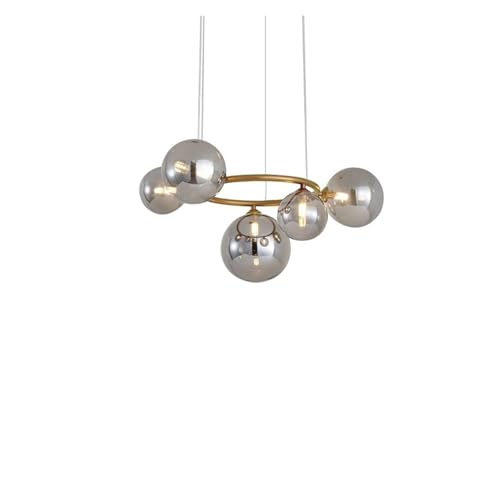 Plafonnier suspendu moderne en verre et or pour table de salle à manger