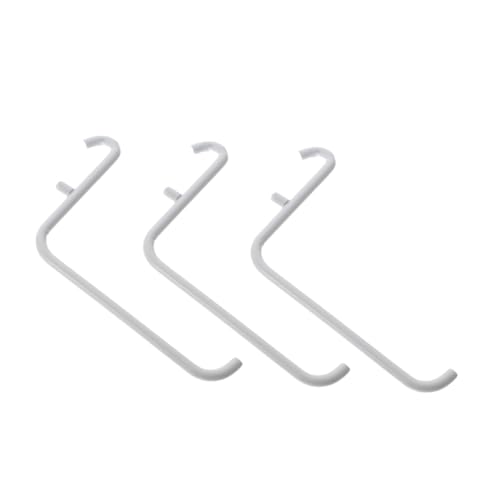 Gadpiparty Iron Pegboard Hooks Heavy Duty 3pcs Desk Wall Hooks White for Garage Jewelry
