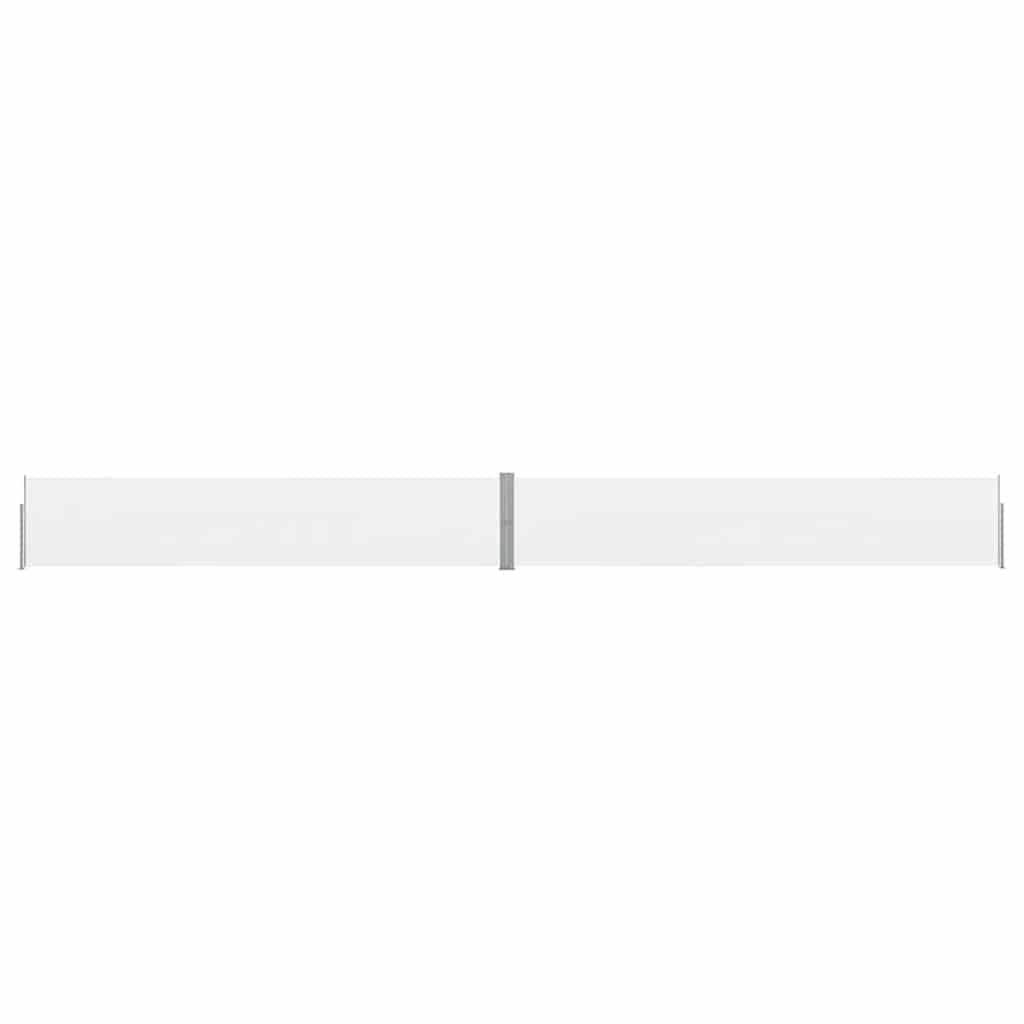 Brise-vue extensible en polyester crème 140 x 1200 cm pour séparer une terrasse